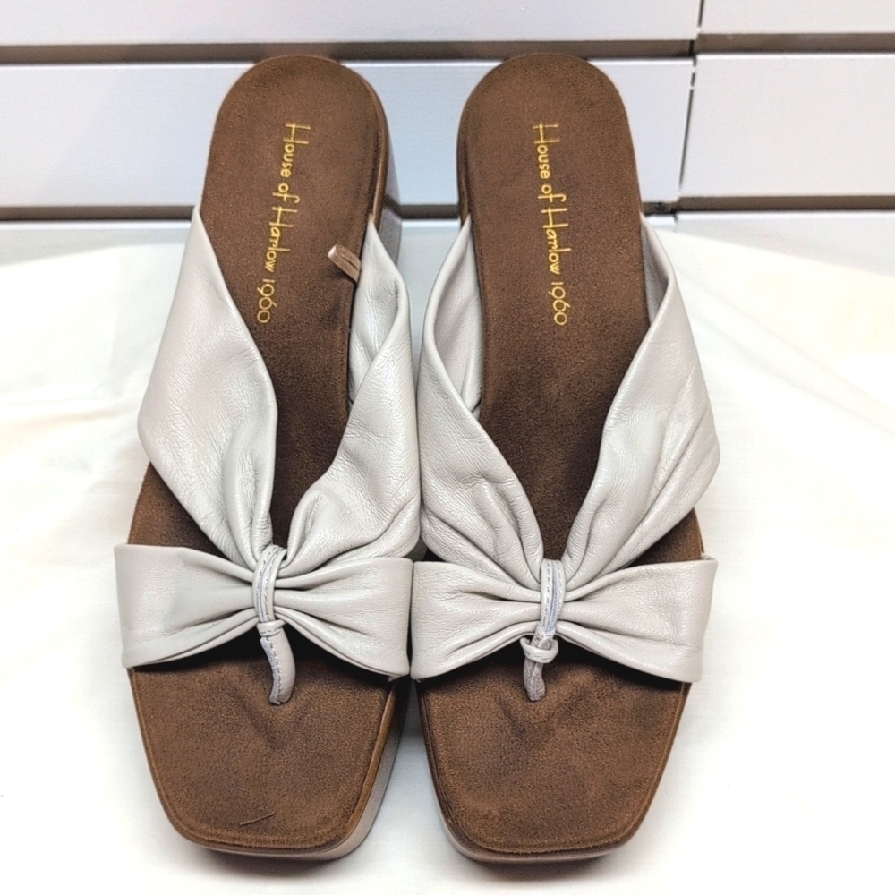 House of Harlow 1960 ivory glamming chunky Y2K sandals Size 9 EUC